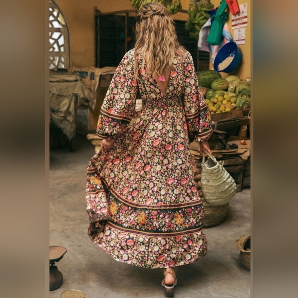 NWOT Spell + Free People XS Impala Lily Gown Maxi Dress Night Blossom MSRP $379 - Picture 7 of 17